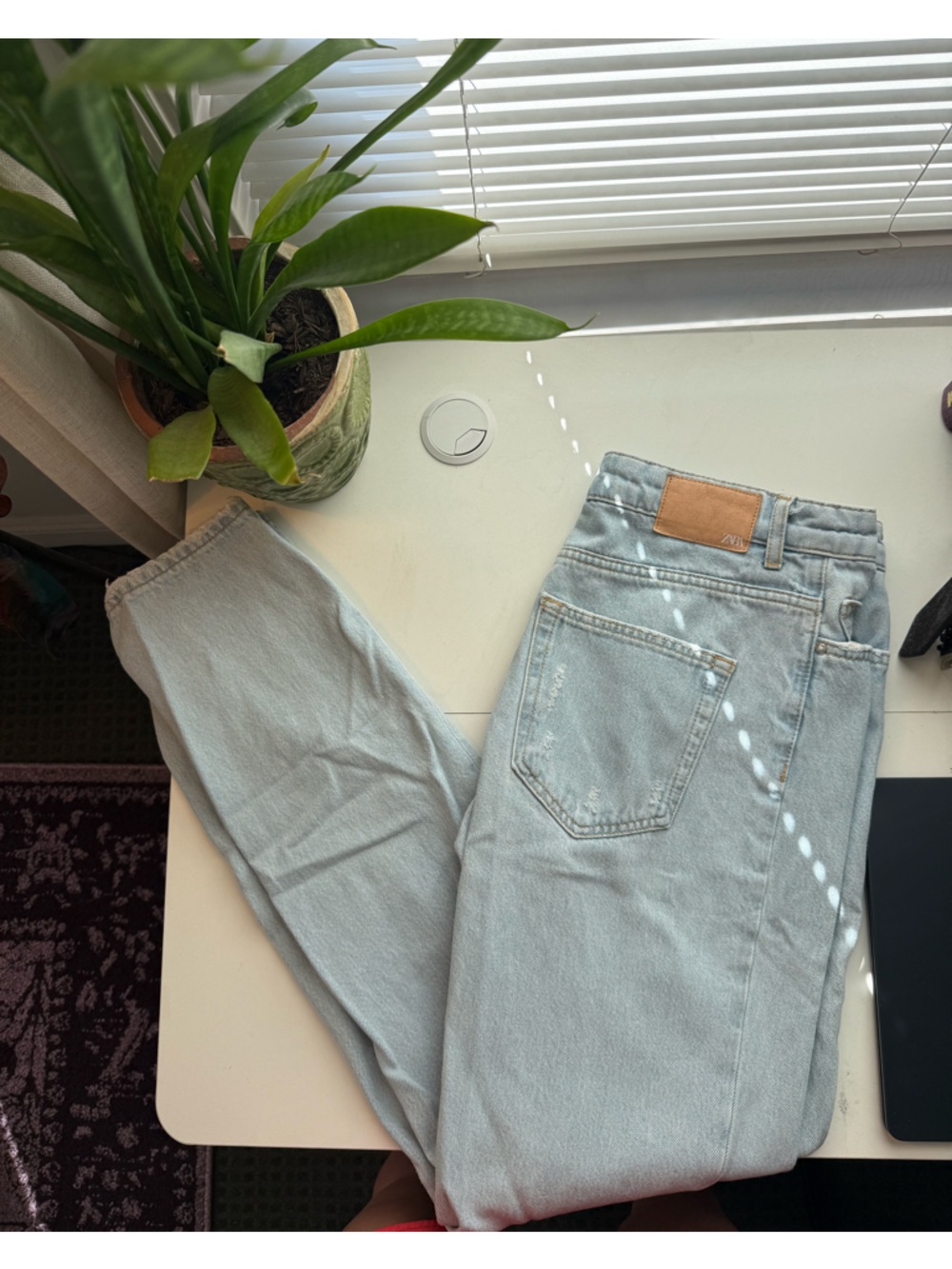 Zara Light Blue Button-Fly Jeans